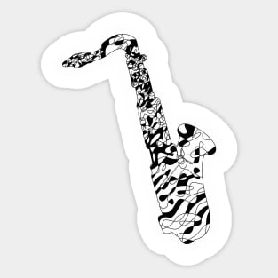 Sax black abstract // Jazz Lover Sticker